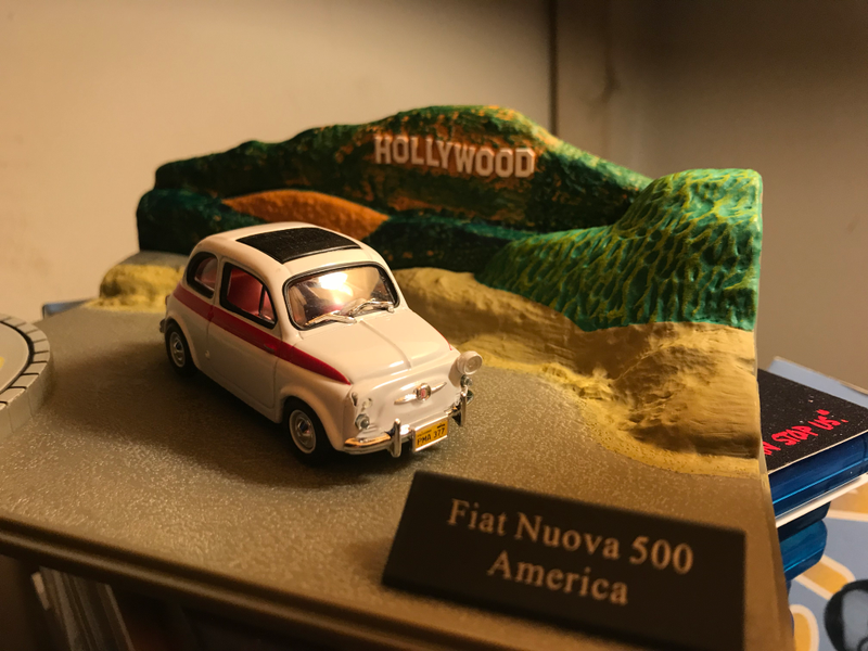 The little Fiat unfortunately suffered some damage in a minor accident on the Walk of Fame when we, no joke, got bumped into by Spider-Man. Damn you, Wall-Crawler! The perils of driving/walking in Hollywood, I guess.